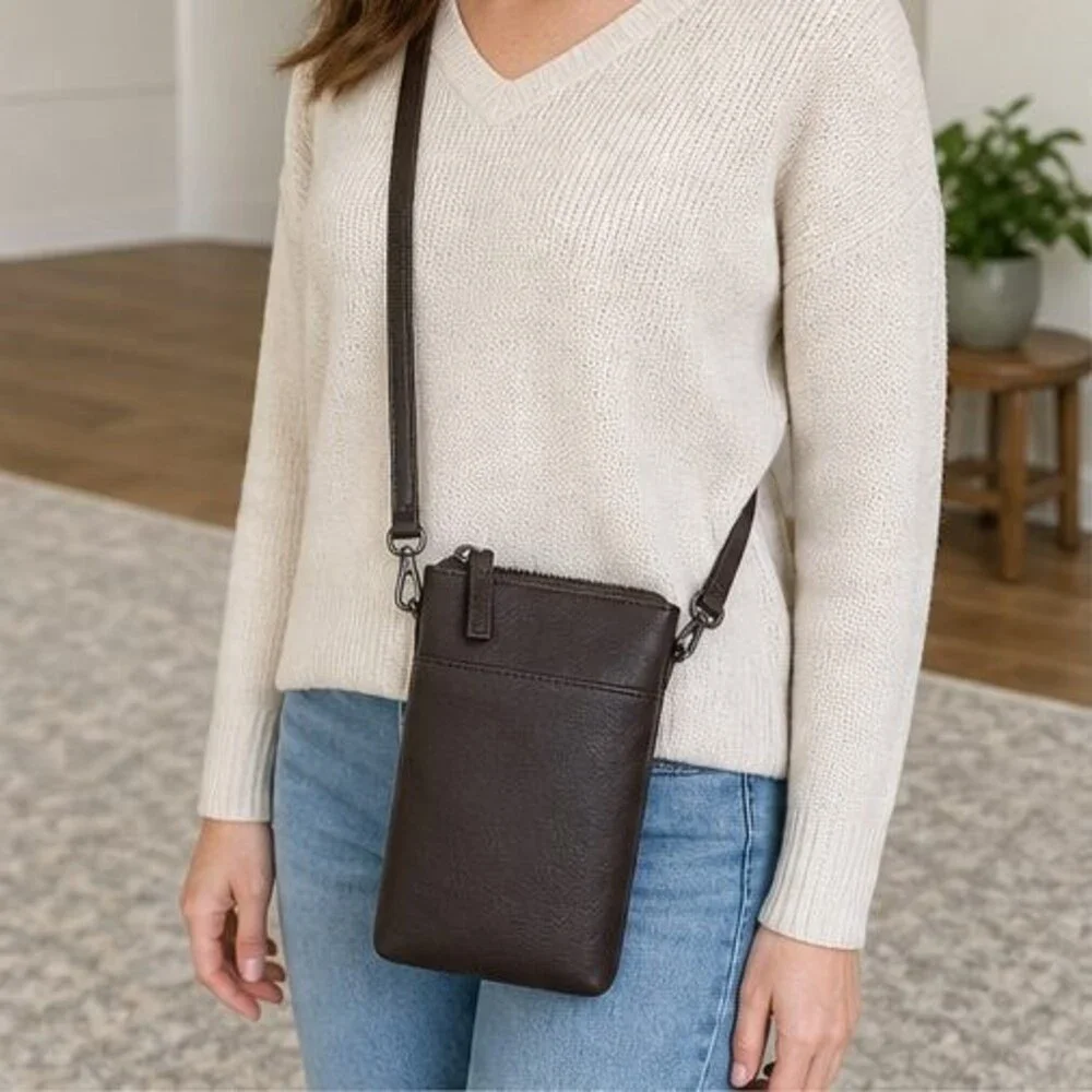 Mauve Pebbled Crossbody Bag